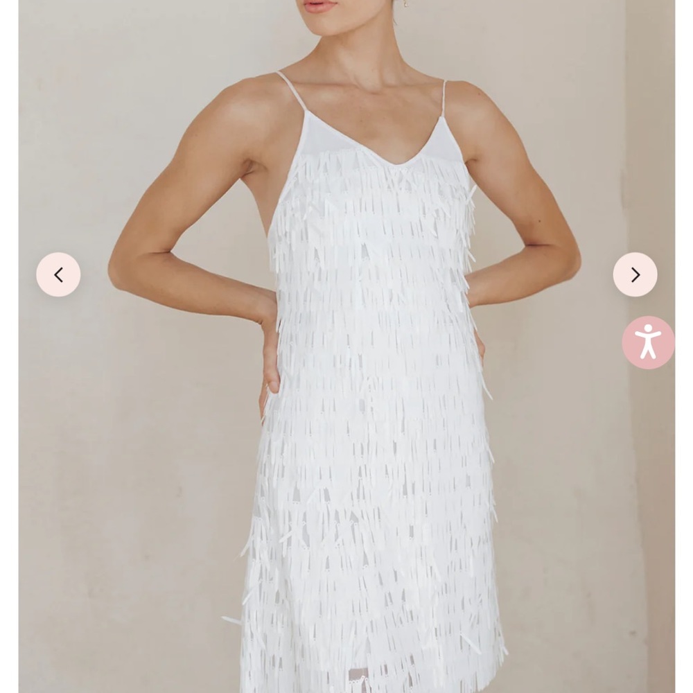 White Untamed Petals Mini Party Dress-